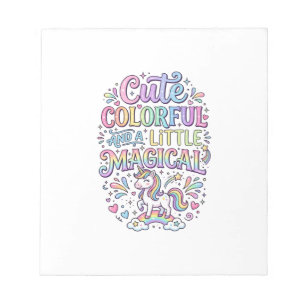 Bloc-note Licorne Mignonne Colorée et un peu Magique Origina