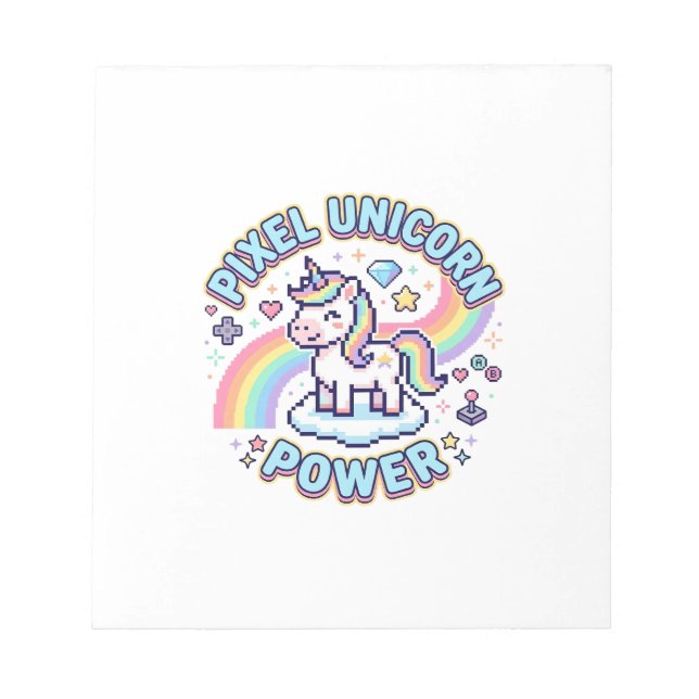 Bloc-note Licorne Pixel Licorne Puissance Conception Graphiq (Devant)