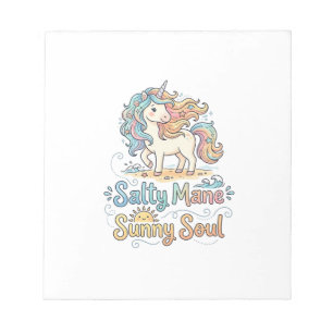 Bloc-note Licorne Salée Crinière Âme Ensoleillée Conception 