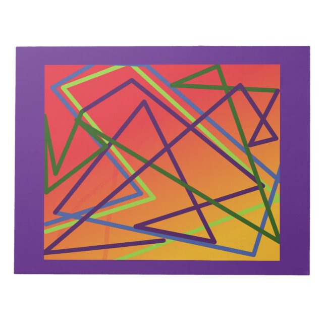 Bloc-note Lignes lumineuses sur orange et rouge design fanta (Devant)