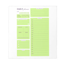 Bloc-note Lime Green Minimalist Daily Planner Template