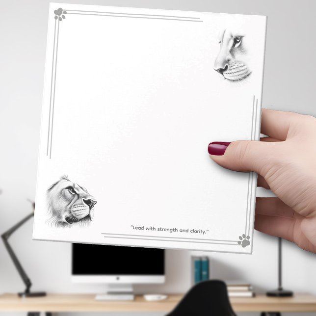 Bloc-note Lion Lionne Diriger avec Force et Clarité (Créateur téléchargé)