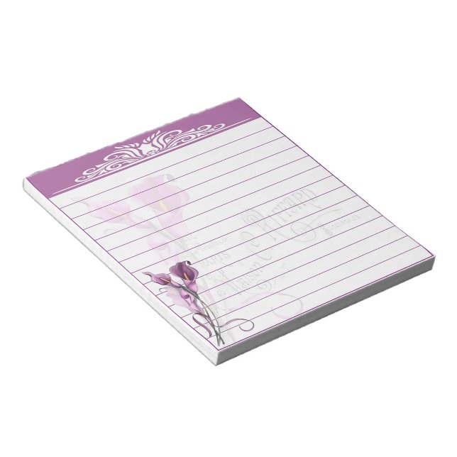 Bloc-note Lis calla violets (Incliné)