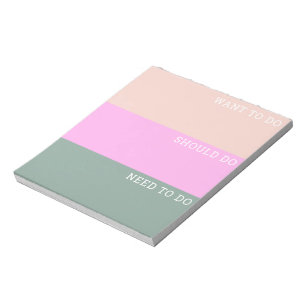 Bloc-note Liste de choses à faire couleur pêche rose bloc de