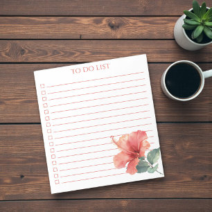 Bloc-note Liste de choses à faire Tropicale à l'aquarelle Co