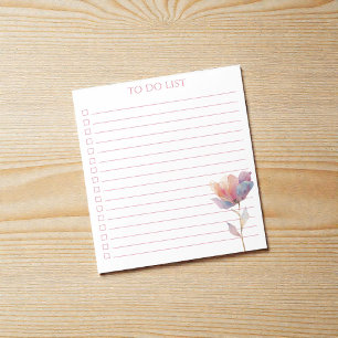 Bloc-note Liste de choses à faire Tulipe Aquarelle Moderne B