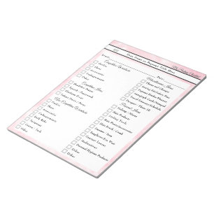 Bloc-note Liste de colisage personnalisée pour concours de b