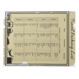 Bloc-note Liste de contrôle d'emballage de voyage utile