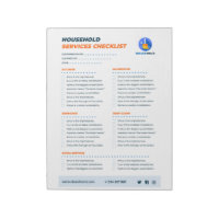 Liste de contrôle des services ménagers