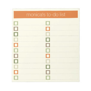 Bloc-note Liste de remue-ménage - conception colorée moder