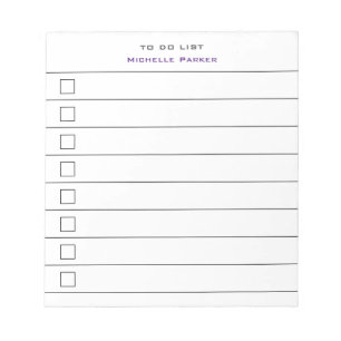 Bloc-note LISTE DE TÂCHES Minimaliste Boîtes de Vérification