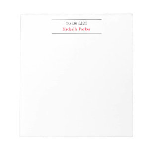 Bloc-note LISTE DE TÂCHES Minimaliste Moderne