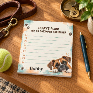 Bloc-note Liste de tâches personnalisée et drôle pour Boxer