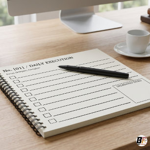 Bloc-note Liste de tâches quotidiennes minimalistes à exécut