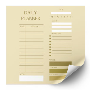 Bloc-note Liste des tâches du planificateur quotidien beige 