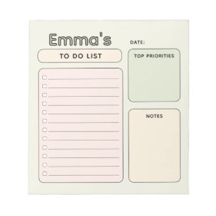 Bloc-note Liste d'outils personnalisables
