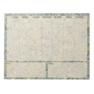 Bloc-note Liste hebdomadaire - William Morris Jasmine Bloc-n