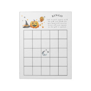 Bloc-note Little Boo Halloween Baby shower Bingo Jeu