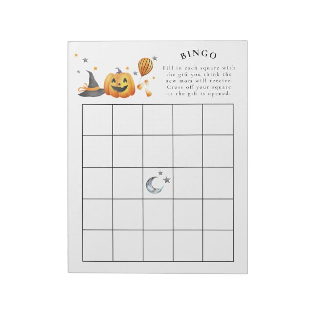 Bloc-note Little Boo Halloween Baby shower Bingo Jeu (Tourné)