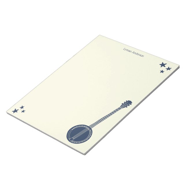 Bloc-note Livre d'écriture personnalisée de Navy Blue Banjo (Incliné)