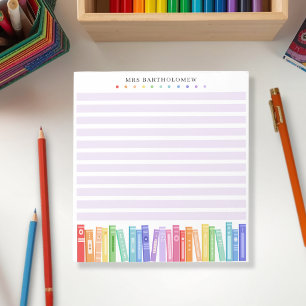 Bloc-note Livres de couleurs arc-en-ciel personnalisés pour 