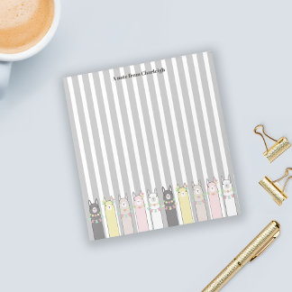 Bloc-note Llamas colorés rétro mignons personnalisés