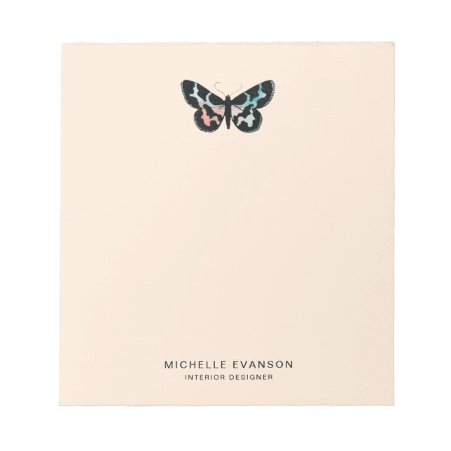 Bloc-note Logo d'aquarelle Papillon Pastel Peach (Devant)