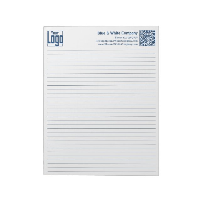 Bloc-note Logo de base QR-code Ligne Bleue Règle Collège (Tourné)