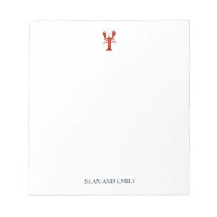 Bloc-note Logo de homard personnalisé Nautique stationnaire
