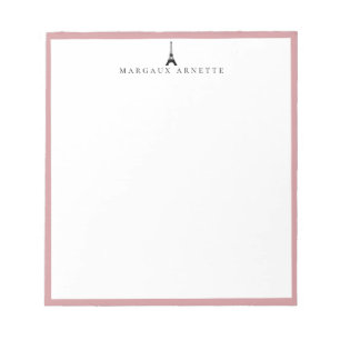 Bloc-note Logo de la Tour Eiffel Cadre Rose