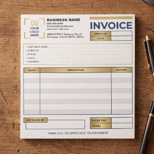 Bloc-note Logo de l'entreprise de facture moderne (formulair