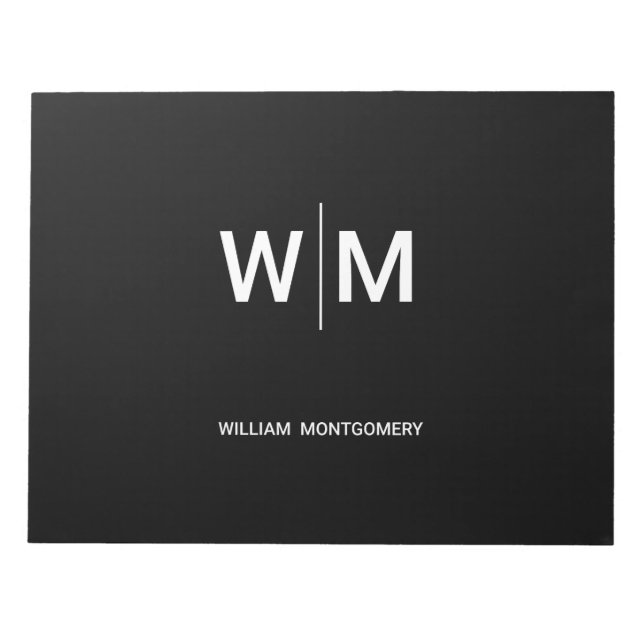 Bloc-note Logo de marque noire | Entreprise (Devant)