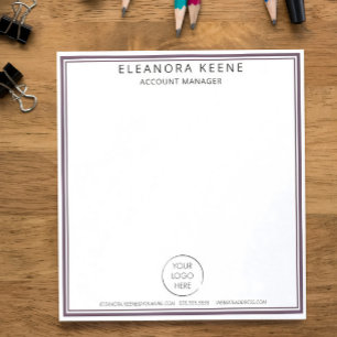 Bloc-note Logo Deep Plum, Nom et Coordonnées de l'Entreprise