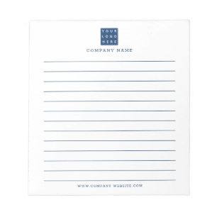 Bloc-note Logo d'entreprise bleu ligné  Entreprise promotion