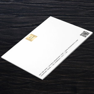 Bloc-note Logo d'entreprise de code QR noir blanc