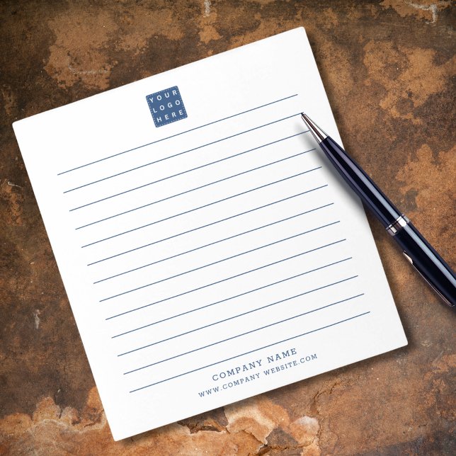 Bloc-note Logo d'entreprise personnalisé Nom de l'entreprise (Custom Business Logo Company Name Blue Lined Notepad
)