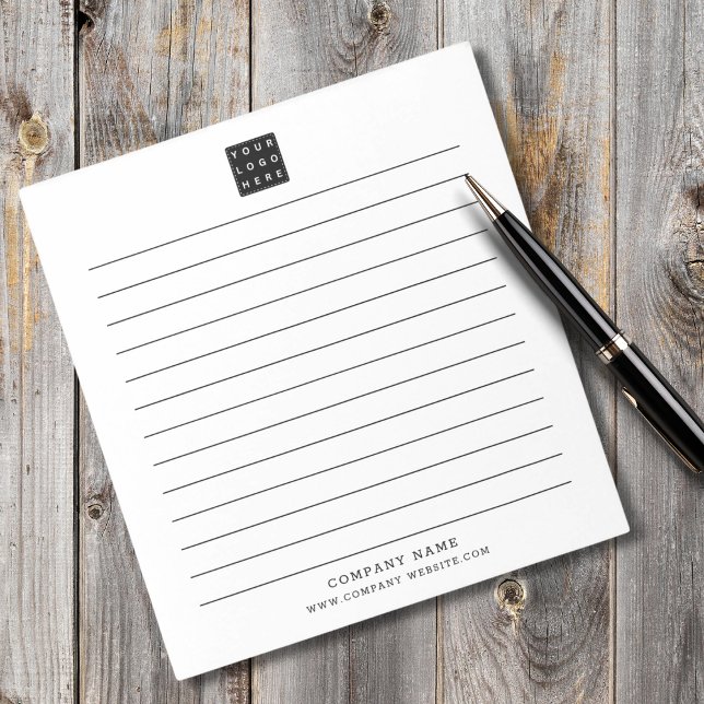 Bloc-note Logo d'entreprise personnalisé Nom de l'entreprise (Custom Business Logo Company Name Black Lined Notepad
)
