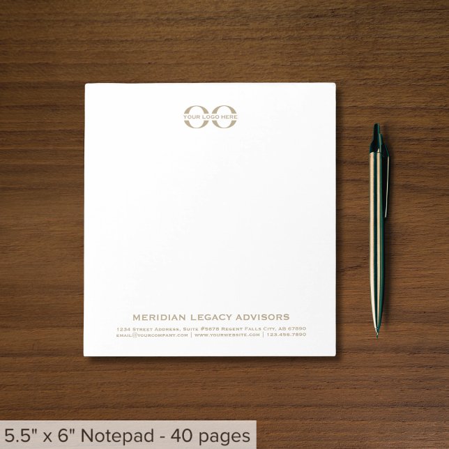 Bloc-note Logo d'entreprise Typographie simple (Créateur téléchargé)
