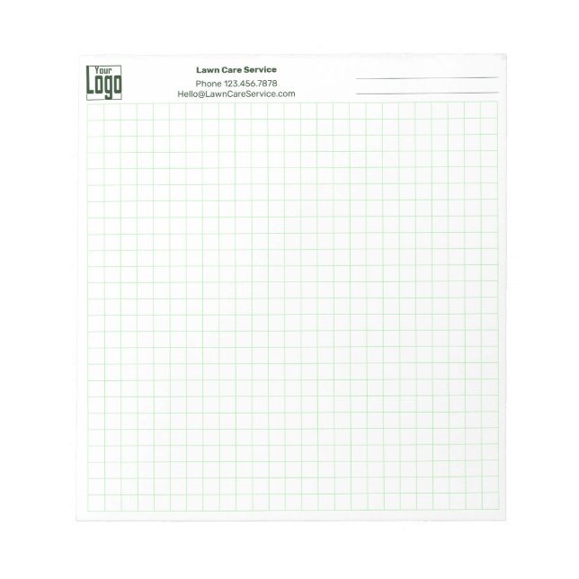 Bloc-note Logo Entreprise Note Vert Simple Grille Graphique  (Devant)