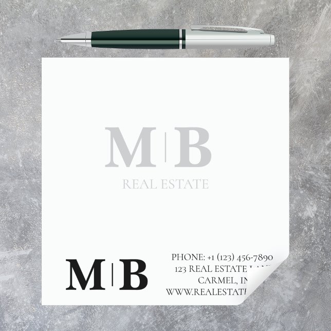 Bloc-note Logo Monogramme Personnalisé Professionnel (Create a custom, monogram logo for you real estate or other professional business. )