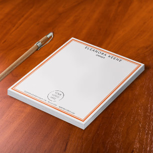 Bloc-note Logo Orange, nom et informations de contact Entrep