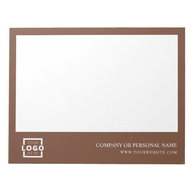 Bloc-note Logo personnalisé Entreprise Marque Cadeau Brown (Devant)