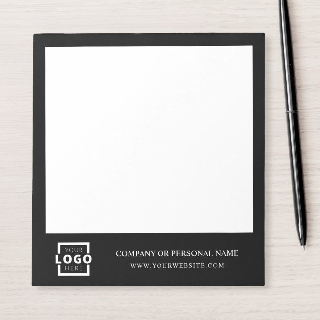 Bloc-note Logo personnalisé Entreprise Marque Cadeau Noir (Créateur téléchargé)