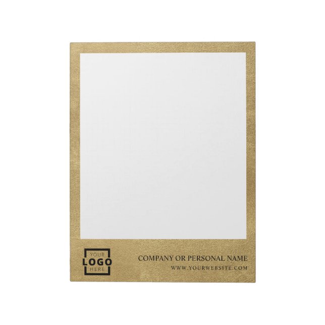 Bloc-note Logo personnalisé Entreprise Marque Cadeau Or (Tourné)