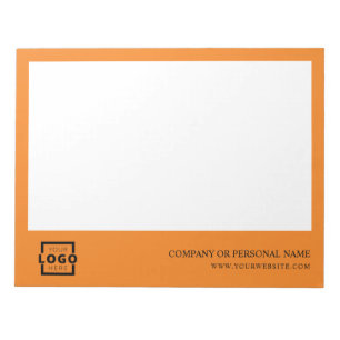 Bloc-note Logo personnalisé Entreprise Marque Cadeau Orange