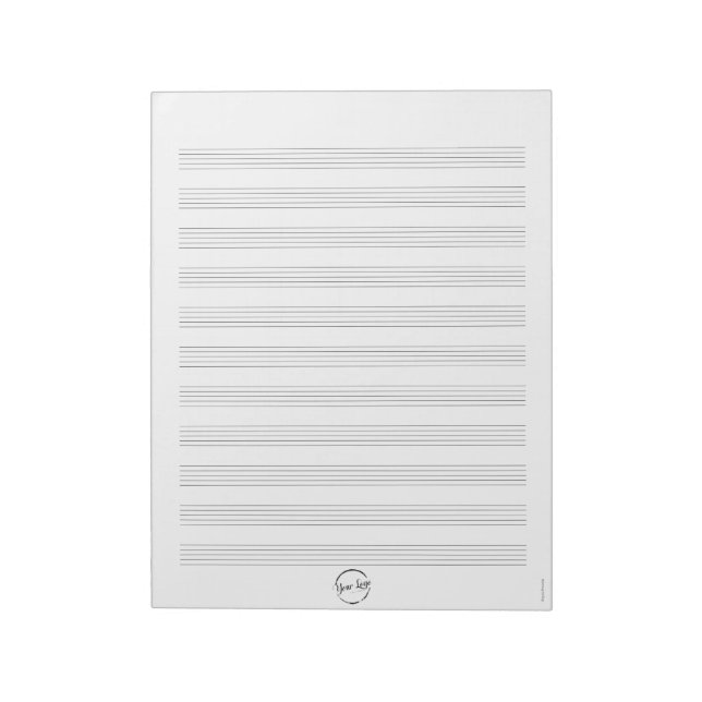 Bloc-note Logo personnalisé Feuille de musique blanche Bloc- (Tourné)