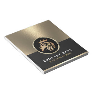 Bloc-note Logo Professionnel Élégant Gold Lion