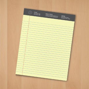 Bloc-note Logo Professionnel Personnalisé Jaune Large Roulé