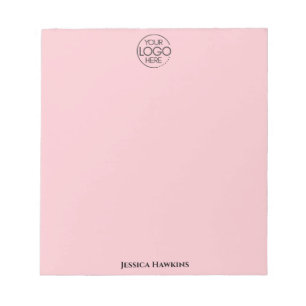 Bloc-note Logo simple de papeterie personnelle rose