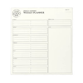 Bloc-note Logo simple du planificateur hebdomadaire personne